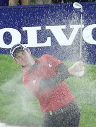 Justin Rose, winner of the 2007 Volvo Masters on the 18th at Valderrama.
