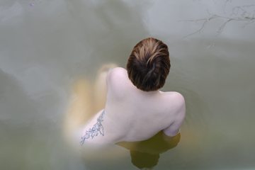 Hannah contemporary pool nude Tattoo