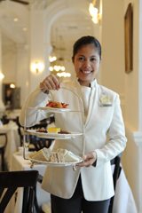 Afternoon tea is served in the Tiffin Room