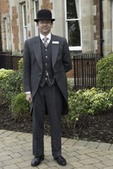 A thoroughly British doorman at Rockcliffe Hall in County Durham.