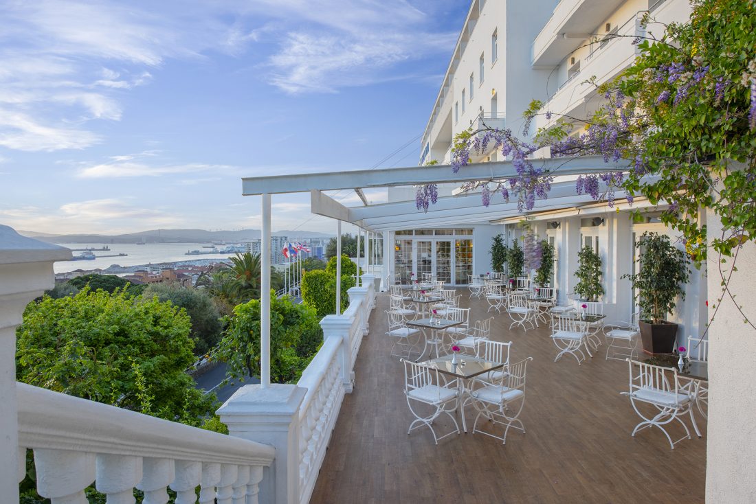 Shooting The Rock Hotel in April had the added advantage that the hotel’s famous wisteria-covered terrace was in full bloom. Flowers give added colour and vibrancy to hotel images.